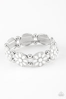 dancing dahlias white bracelet (Paparazzi)