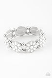 dancing dahlias white bracelet (Paparazzi)
