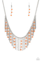 harlem hideaway orange necklace (Paparazzi)