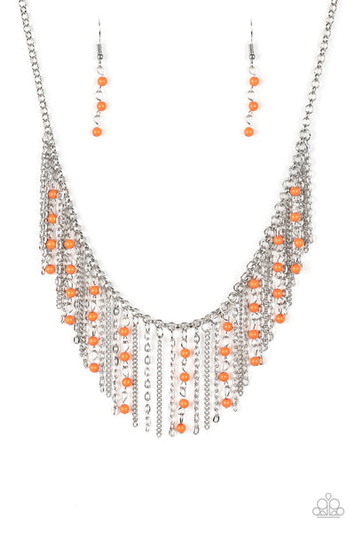 harlem hideaway orange necklace (Paparazzi)