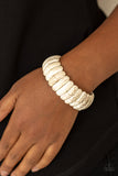 peacefully primal white  bracelet paparazzi
