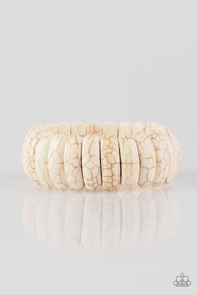 peacefully primal white  bracelet paparazzi